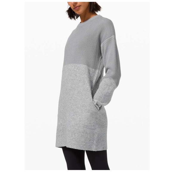 lululemon athletica Sweaters - Lululemon Restful Intention Ribbed Knit Sweater in Rhino Grey